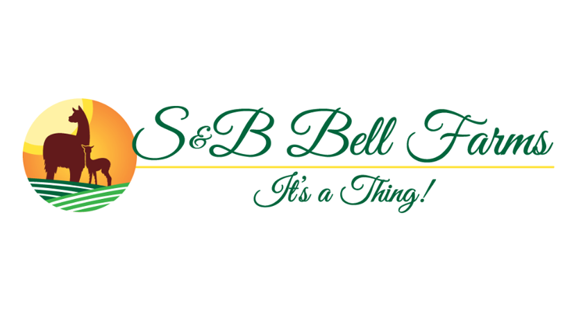 S&B Bell Farms logo with alpaca silhouettes - Livestock Show Specialists